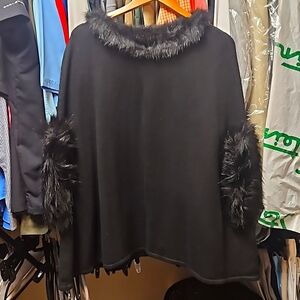 Black fur cape